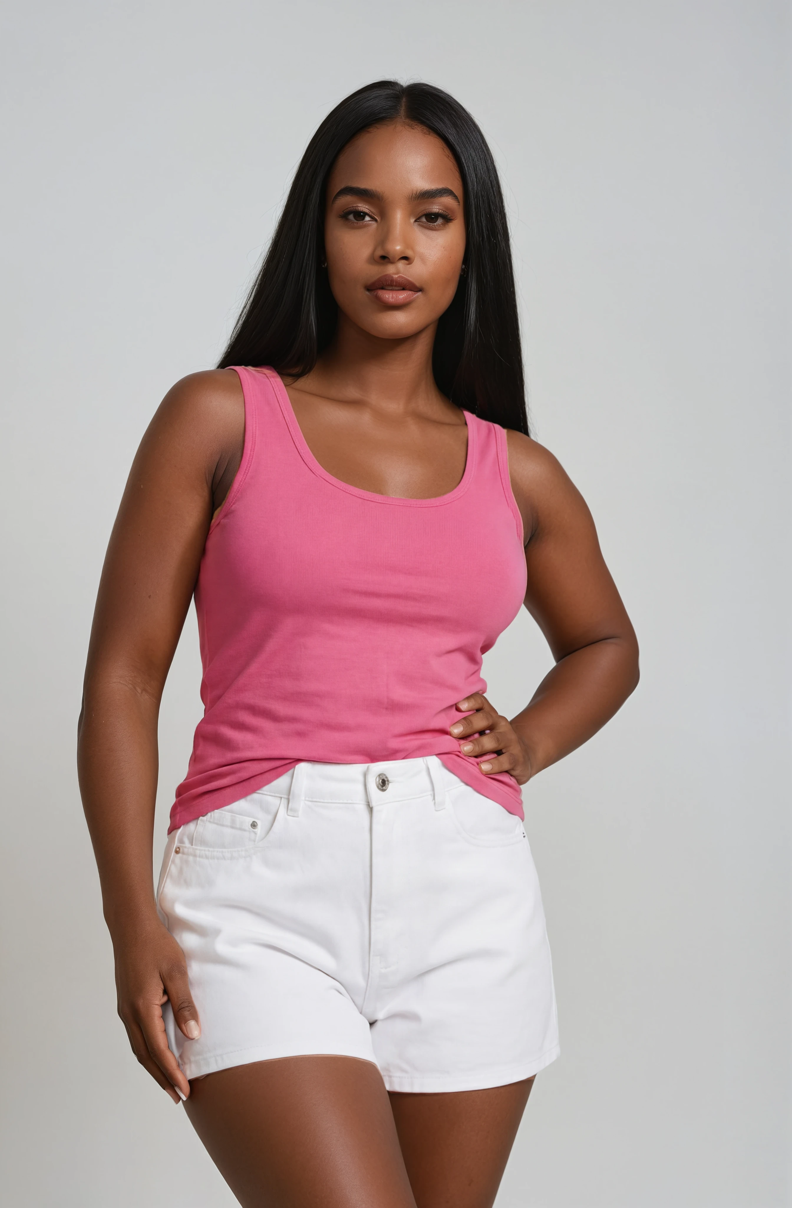 Women's classic singlet in pink, front view