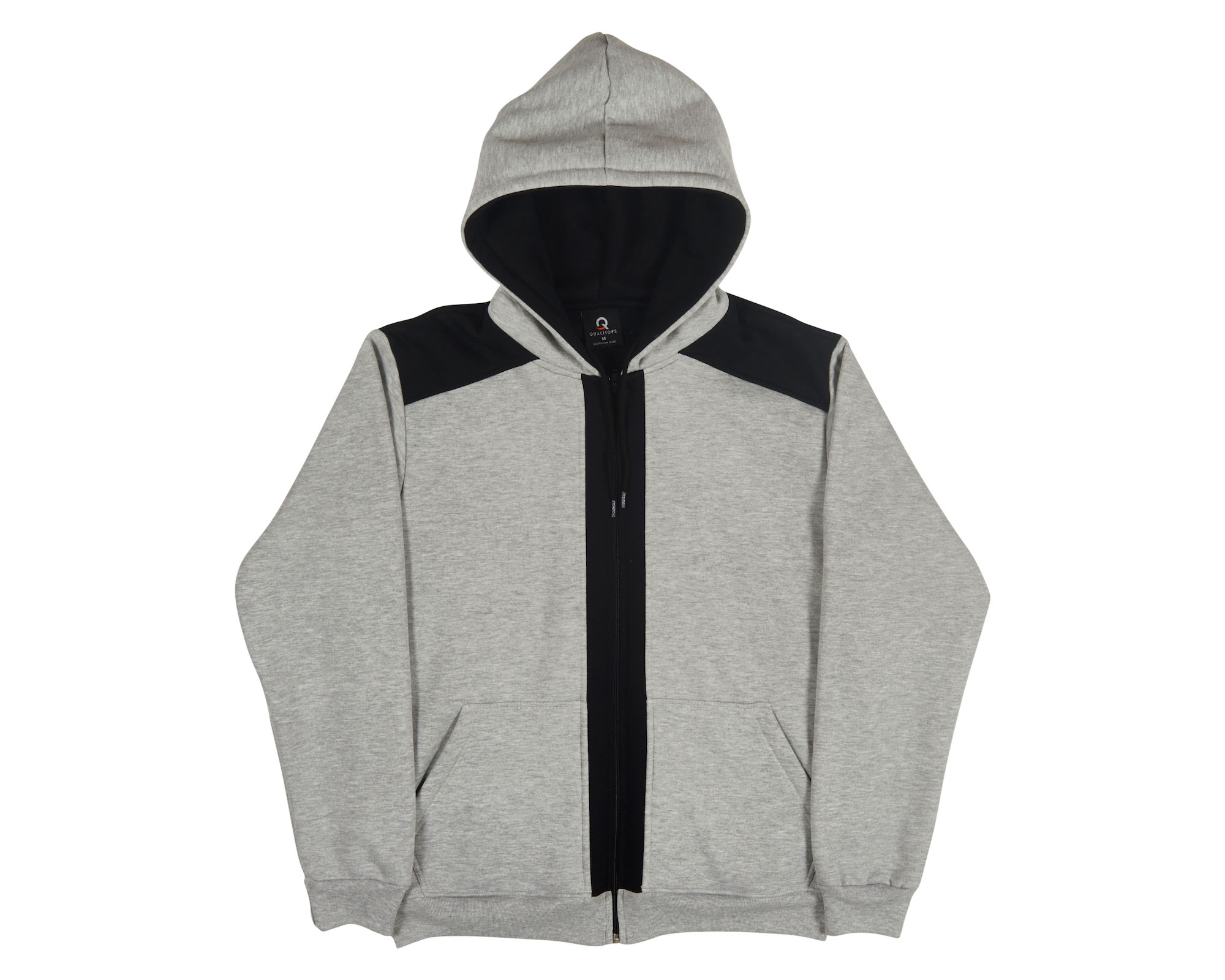 qualitops-mens-two-tone-zip-hoodie-235-fl-235-grey-marle-black